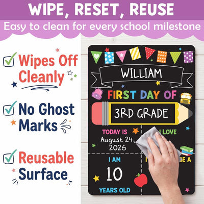 First & Last Day Reusable School Board