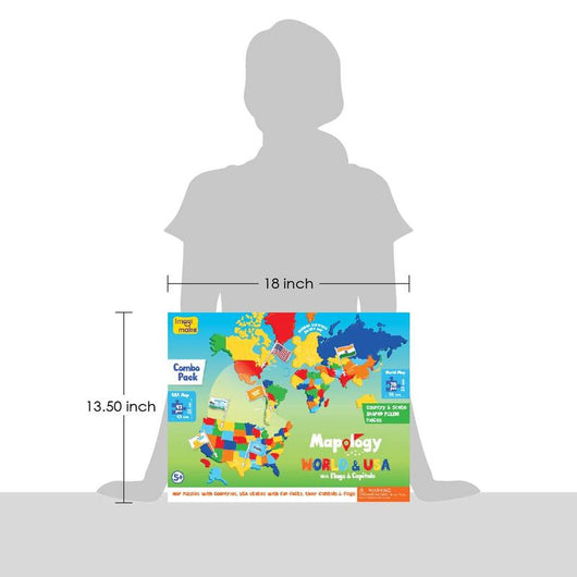 World Map Puzzle with Flags