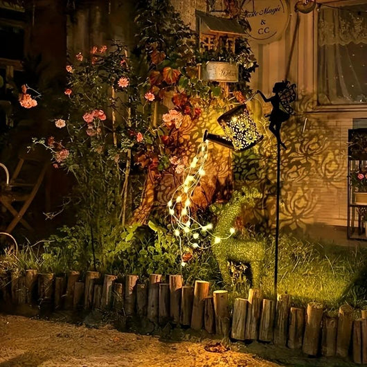 Solar-Powered Fairy Light Watering Can
