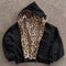 Unisex Reversible Leopard Print Zip Hoodie