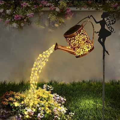 Solar-Powered Fairy Light Watering Can