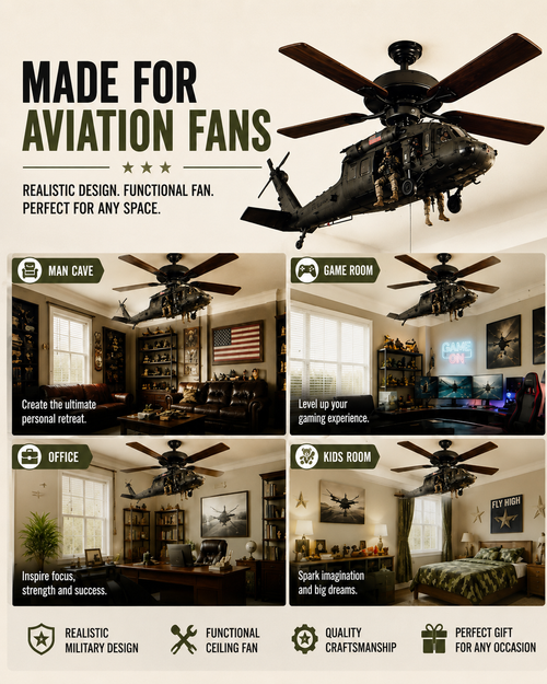 Military Helicopter Ceiling Fan