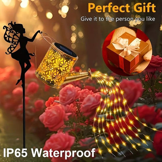 Solar-Powered Fairy Light Watering Can