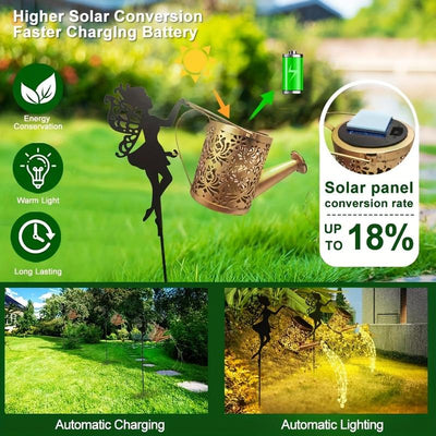Solar-Powered Fairy Light Watering Can